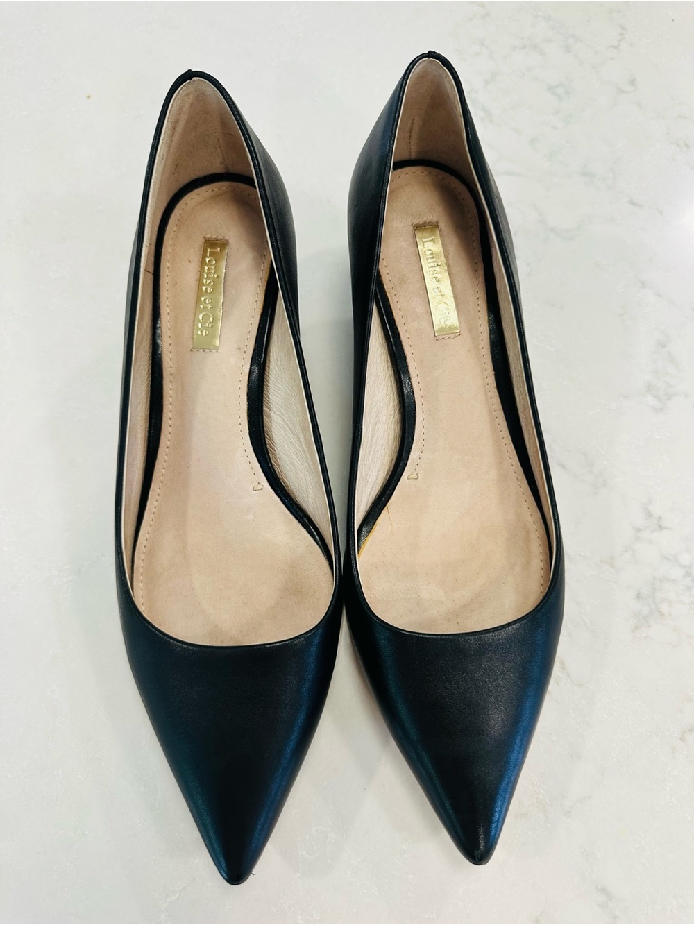 Louise et Cie Jordyna Pointed Toe Pump Mid-Height 2" Kitten Heel Sz 9